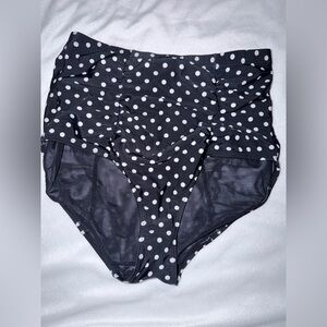Torrid High-Waist Black & White Polka Dot Swim Bottoms